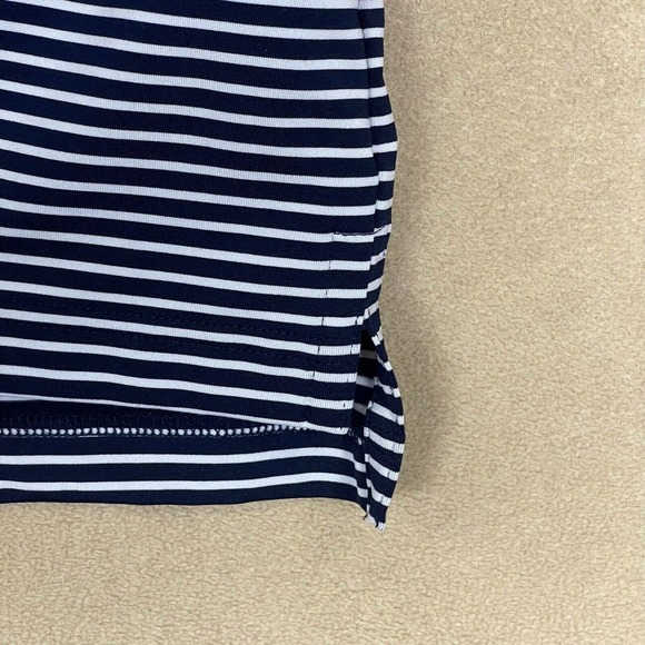 Straight Down‎ Golf Polo Shirt Mens M Blue Striped Embroidered Logo On Chest - Picture 3 of 12